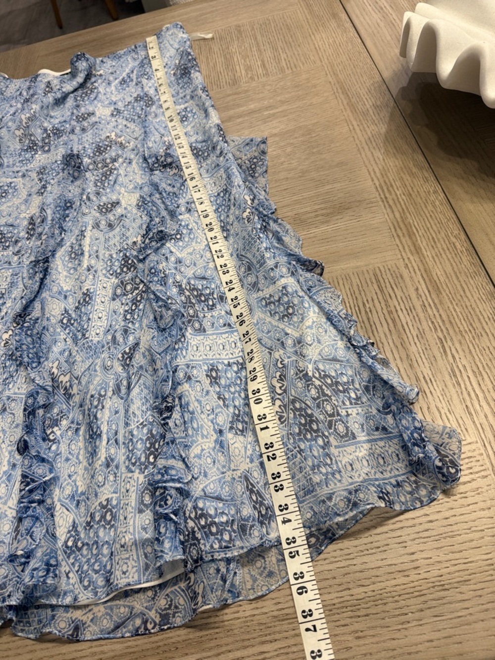 Feminine Silk Patterned Ruffled Women's Skirt - Picture 2 of 9